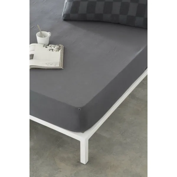 Подогнанный нижний лист Naturals ELBA Темно-серый 180 x 200 cm (180 кровать)