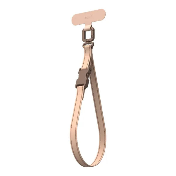 Moshi 2-in-1 Wrist & Body Strap with Adapter - Eco Leather Phone Lanyard (Milktea Brown)