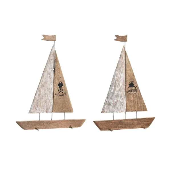 Koristehahmo DKD Home Decor 36,5 x 10 x 54 cm 37,5 x 10 x 48 cm Ruskea (2 osaa)
