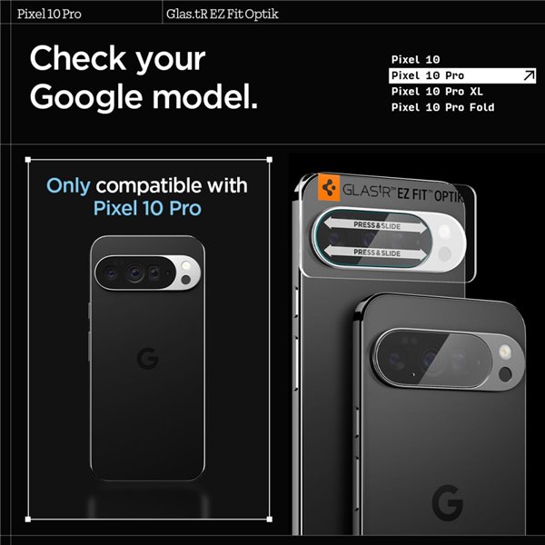 Spigen Optik GLAS.TR Camera Protector 2-Pack - Lens Protector for Google Pixel 10 Pro (Crystal Clear)