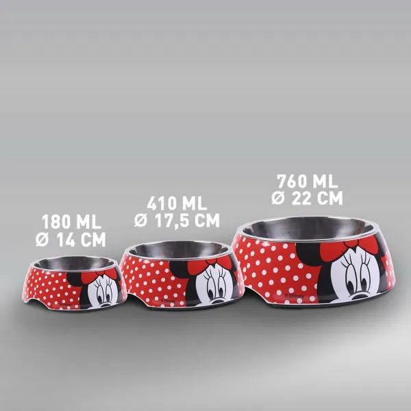Suņu barotava Minnie Mouse Sarkans Melamīna 180 ml Melns Metāls