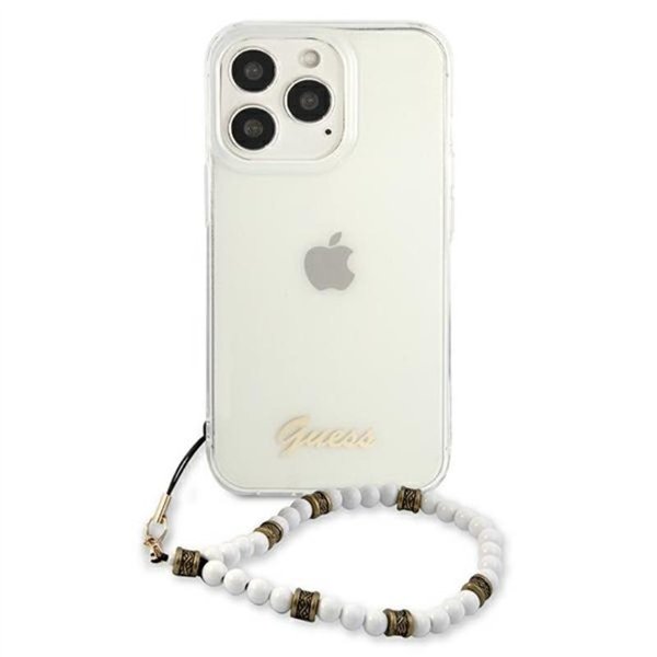 Guess White Pearl Strap - Case iPhone 13 Pro Max (Clear)