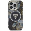 Guess Glitter Flowers Triangle Buttons MagSafe - Case for iPhone 16 Pro Max (black)