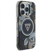 Guess Glitter Flowers Triangle Buttons MagSafe - Case for iPhone 16 Pro Max (black)
