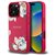 Guess Grained Printed Flower Pattern MagSafe - Case for iPhone 16 Pro (fuchsia)