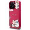 Guess Grained Printed Flower Pattern MagSafe - Case for iPhone 16 Pro (fuchsia)