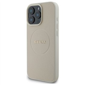 Guess Grained Ring MagSafe - Case for iPhone 16 Pro Max (beige)