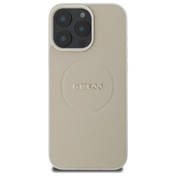 Guess Grained Ring MagSafe - Case for iPhone 16 Pro Max (beige)