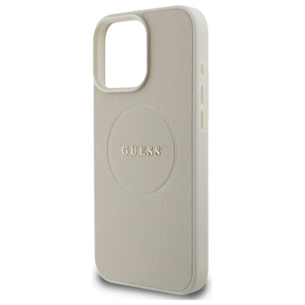 Guess Grained Ring MagSafe - Case for iPhone 16 Pro Max (beige)