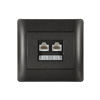 RHYME COMPUTER SOCKET (DOUBLE) GRAPHITE METALLIC
