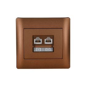 RHYME PHONE SOCKET (DOUBLE) COFFEE METALLIC