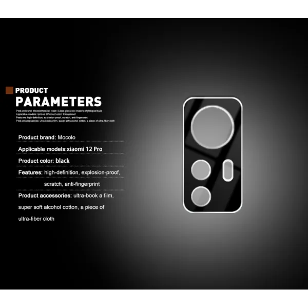 Mocolo Silk Camera Lens Glass - Protective glass for Xiaomi 12 Pro camera lens