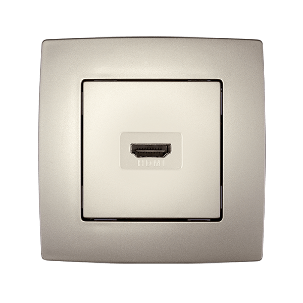 CITY HDMI SOCKET CHAMPAGNE METALLIC 