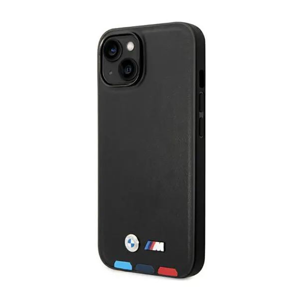 BMW Leather Hot Stamp Tricolor MagSafe - Case for iPhone 14 (Black)