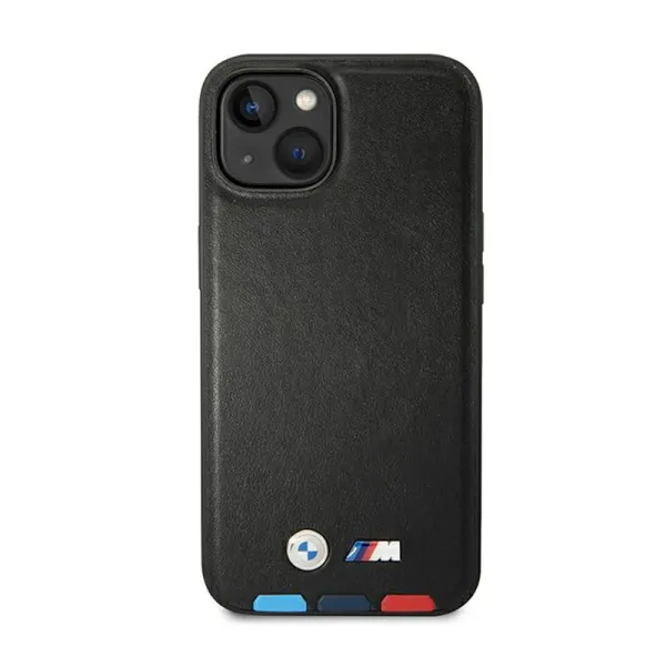 BMW Leather Hot Stamp Tricolor MagSafe - Case for iPhone 14 (Black)