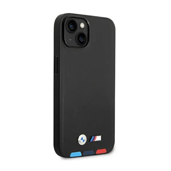 BMW Leather Hot Stamp Tricolor MagSafe - Case for iPhone 14 (Black)
