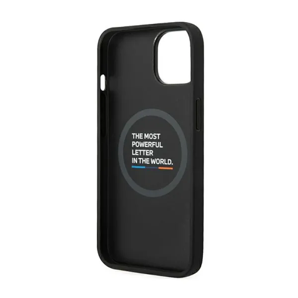 BMW Leather Hot Stamp Tricolor MagSafe - Case for iPhone 14 (Black)