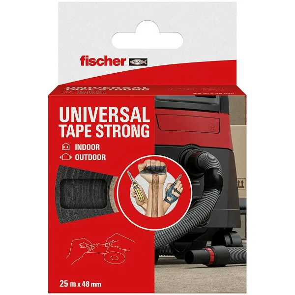 Santehnikas līmlente Fischer 560903 25 m x 48 mm Melns Pelēks