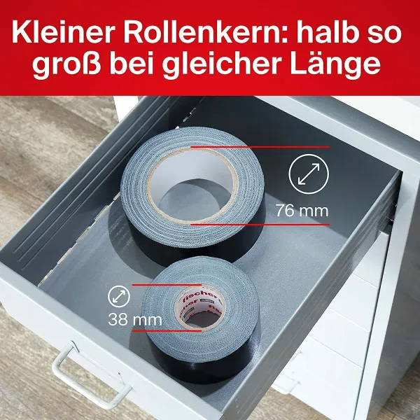 Lipni juosta Fischer 560903 25 m x 48 mm Juoda Pilka