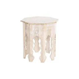 Side table DKD Home Decor 49 x 49 x 53,5 cm Brown White Mango wood