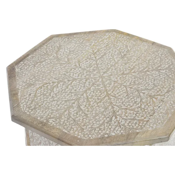 Sivupöytä DKD Home Decor 49 x 49 x 53,5 cm Ruskea Valkoinen Mangopuu