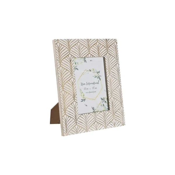 Foto rāmis DKD Home Decor 22,5 x 2 x 28 cm Stikls Brūns Balts Mango koks Urbāns