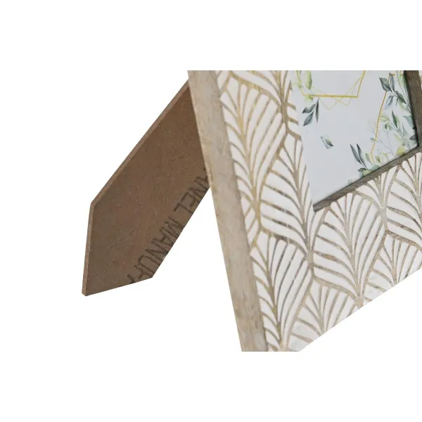 Foto rāmis DKD Home Decor 22,5 x 2 x 28 cm Stikls Brūns Balts Mango koks Urbāns