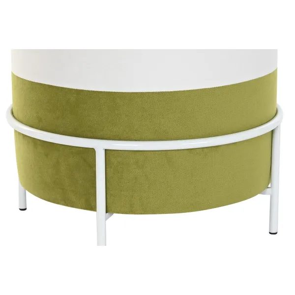 Jalkatuki DKD Home Decor Luonnollinen Metalli Valkoinen Vihreä (40 x 40 x 40 cm)