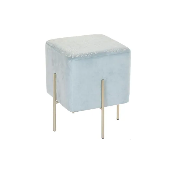 подставка для ног DKD Home Decor Позолоченный Металл Небесный синий (34 x 34 x 40 cm)