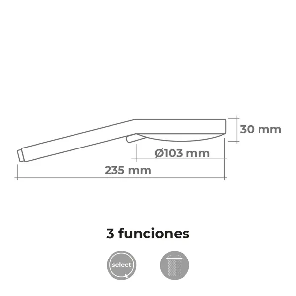 Dušas roze EDM 01330 ABS Hromēts Apaļš 10,3 x 3 x 23,5 cm