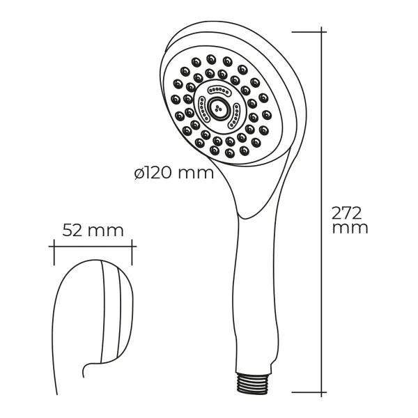 Suihkupää EDM 01344 ABS Moderni Kromattu 12 x 5,2 x 27,2 cm Monivärinen