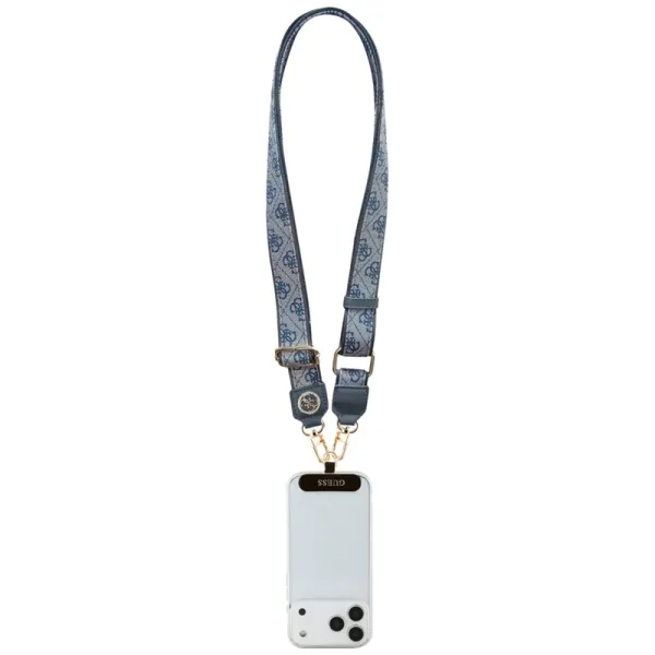 Guess Universal Crossbody Strap 4G Tether Patch Strass Metal Logo - Universal Phone Strap / Lanyard (Blue)