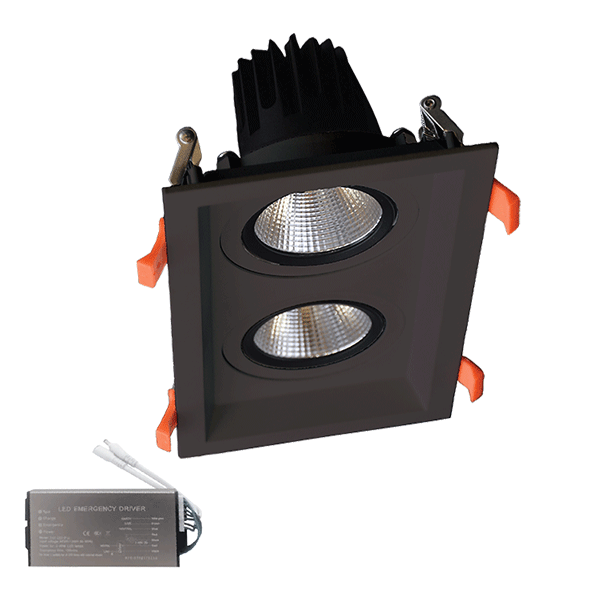 DOUBLE LED MOVABLE SPOT LIGHT 2X30W 230V 3000K BLACK