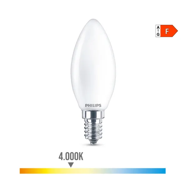 LED lemputė Philips Žvakė Balta F 40 W 4,3 W E14 470 lm 3,5 x 9,7 cm (4000 K)