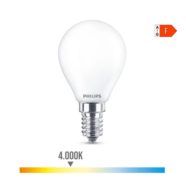 Светодиодная лампочка Philips F 40 W 4,3 W E14 470 lm 4,5 x 8,2 cm (4000 K)