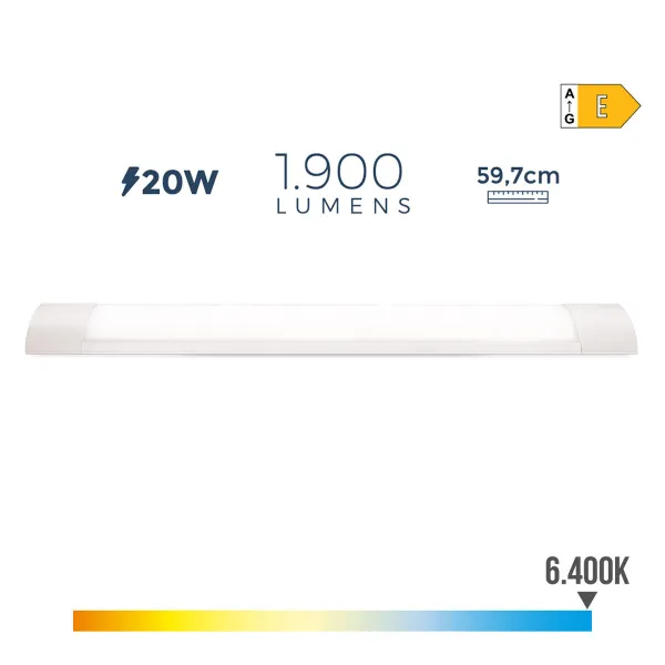 Светодиодная трубка EDM 31683 Белый A E 20 W 1900 Lm 59,7 x 8 x 3,1 cm (6500 K) (6400 K)