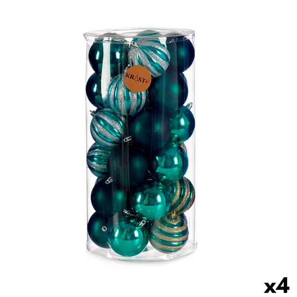 Ziemassvētku bumbiņu komplekts Krist+ Zils PVC (4 gb.)