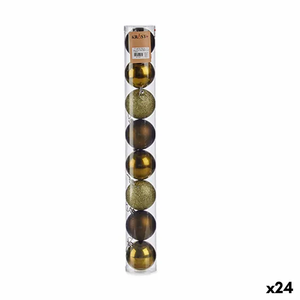 Ziemassvētku bumbiņu komplekts Krist+ Zaļš Plastmasa Ø 7 cm (24 gb.)