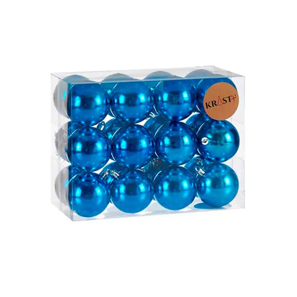 Ziemassvētku bumbiņu komplekts Krist+ Zils Plastmasa (12 gb.)