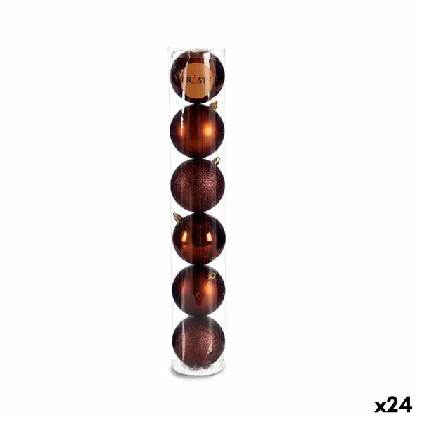 Набор новогодних шаров Krist+ Коричневый Пластик Ø 8 cm (24 штук)