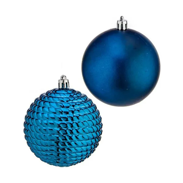 Kalėdinių kamuoliukų rinkinys Krist+ Mėlyna Plastmasinis Ø 8 cm (6 vnt.)