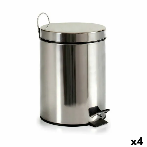 Мусорное ведро с педалью Berilo Серебристый Нержавеющая сталь Пластик 5 L (4 штук)