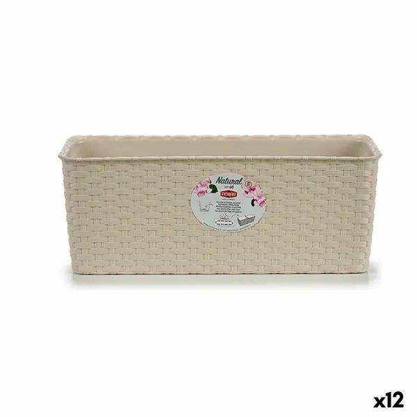 Наружный ящик для растений Stefanplast Бежевый Пластик 15,5 x 13,5 x 38,5 cm (12 штук)
