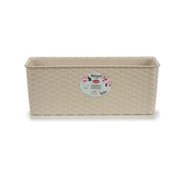 Наружный ящик для растений Stefanplast Бежевый Пластик 15,5 x 13,5 x 38,5 cm (12 штук)