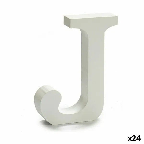 письмо Pincello J Белый Деревянный 2 x 11 cm 2 x 16 x 14,5 cm (24 штук)