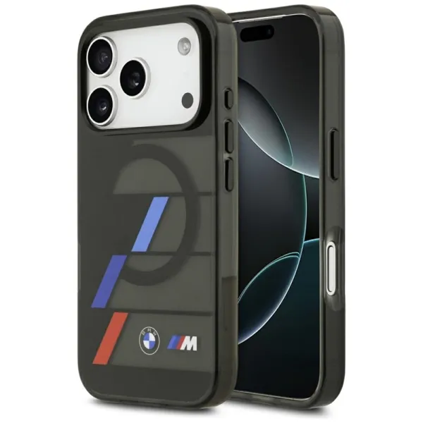 BMW M IML Metal Buttons Tricolor Lines MagSafe - Case iPhone 17 Pro Max (black)