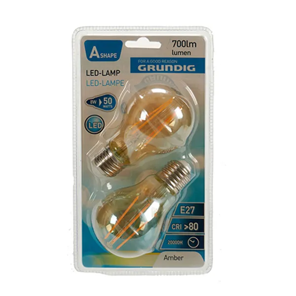 LED lemputė Grundig 8 W 2300 K E27 Gintaras 700 lm (10 vnt.) (6 x 10 x 6 cm)