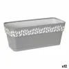 Наружный ящик для растений Stefanplast Cloe Белый Серый Пластик 13,3 x 12,3 x 29,3 cm (12 штук)