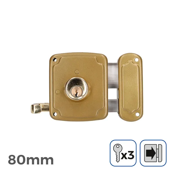 Bolt lock EDM 85261 Golden Steel 80 x 94 mm To put on top of