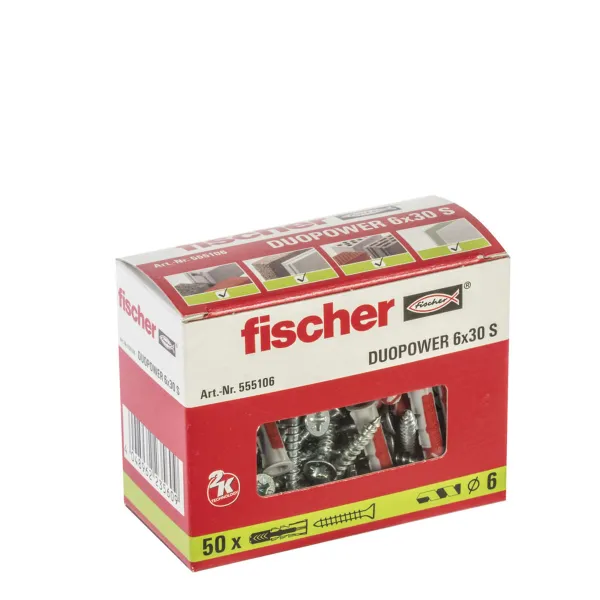 дюбеля и шурупы Fischer duopower (50 штук)